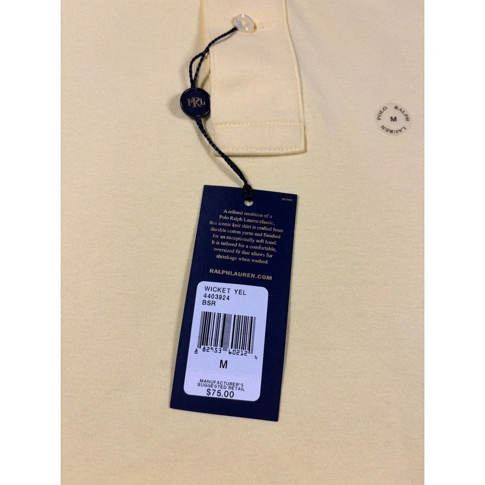 NEW Polo Ralph Lauren Mens M Interlock Polo Shirt Wicket Yellow 4403924